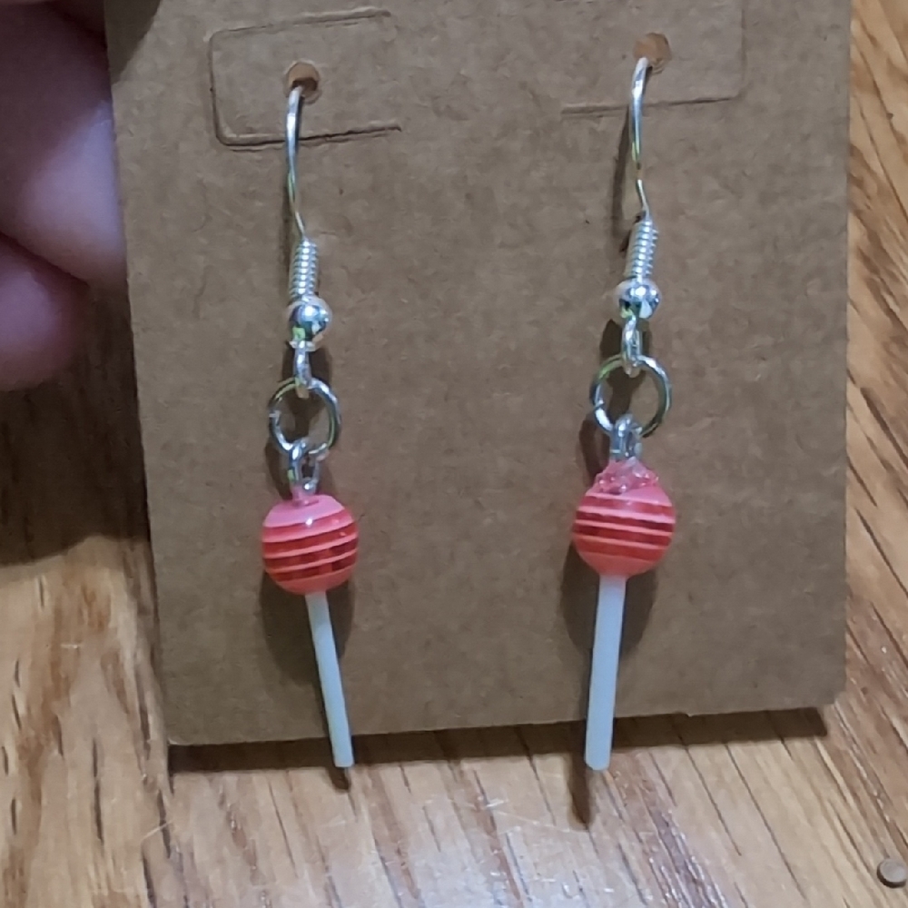 Red Lollipop Earrings